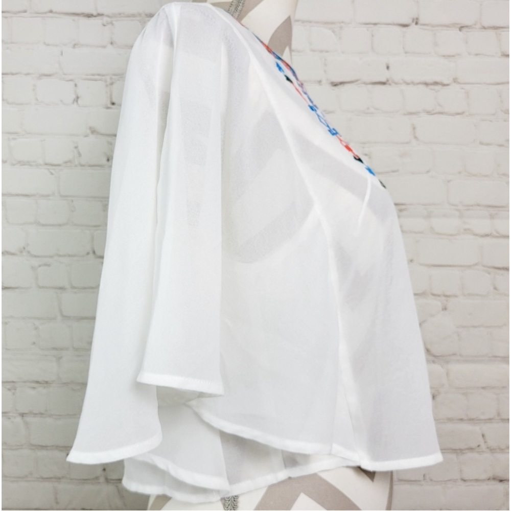 JEALOUS TOMATO Chiffon Crop Top with Aztec Embroidered Design - Picture 8 of 9
